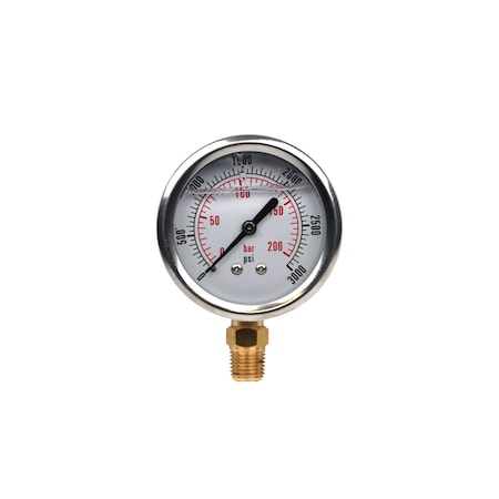 Dynamic Gauge, Glycrn Flld, 0-3000psi, 1/4" Stm Mnt 221565